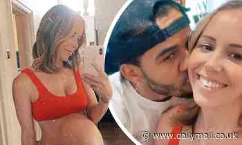 Aston Merrygold shares snap of his heavily pregnant fiancée Sarah Lou Richards posing in a bikini