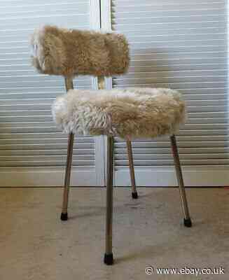 Mid Century French Faux Fun Fur chair 1960s 1970s  #3