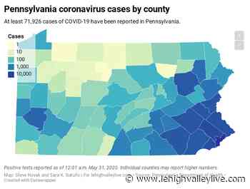 Pa. coronavirus update: More than 500 new cases as state total approaches 72K | Pa. county COVID-19 case map - lehighvalleylive.com