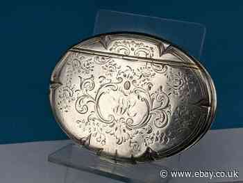 Continental white metal snuff box with gold washed interior possibly Dutch