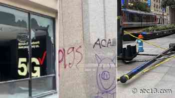 The morning after: Damage left behind after chaotic downtown demonstrations - KTRK-TV