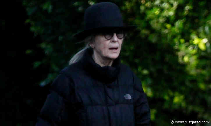 Diane Keaton Takes Her Dog for Afternoon Walk