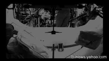 Dragon capsule crew members enter space station