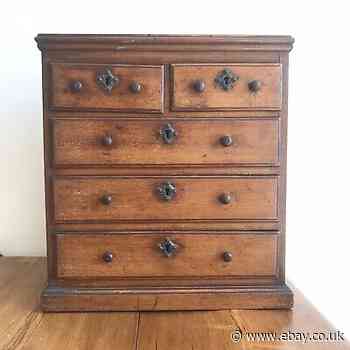 Antique Mahogany Miniature Chest of Drawers Jewellery Collectors Apprentice