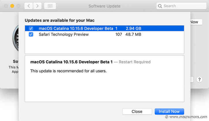 Apple Seeds First Beta of Upcoming macOS Catalina 10.15.6 Update to Developers