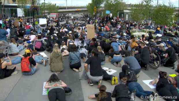 Calgarians rally against racism and police violence as protests move north of the border