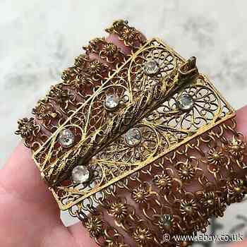 Antique Bracelet Cuff Watermarked Napoleon III Metal Xixè Victorian Bangle