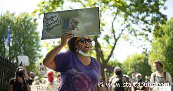 Thousands gather at governor's mansion to protest Floyd's death