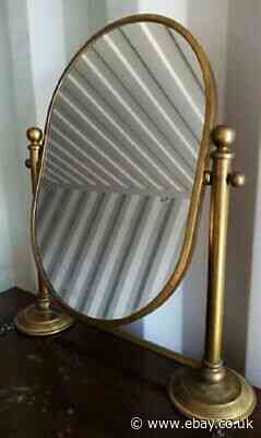 vintage brass dressing table mirror , brass toilet mirror 40cm high