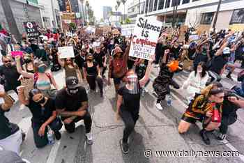 Peaceful young protesters rally for justice in West Hollywood - LA Daily News