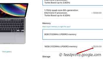 Apple Doubles The Price Of RAM For Base 13-inch MacBook Pro