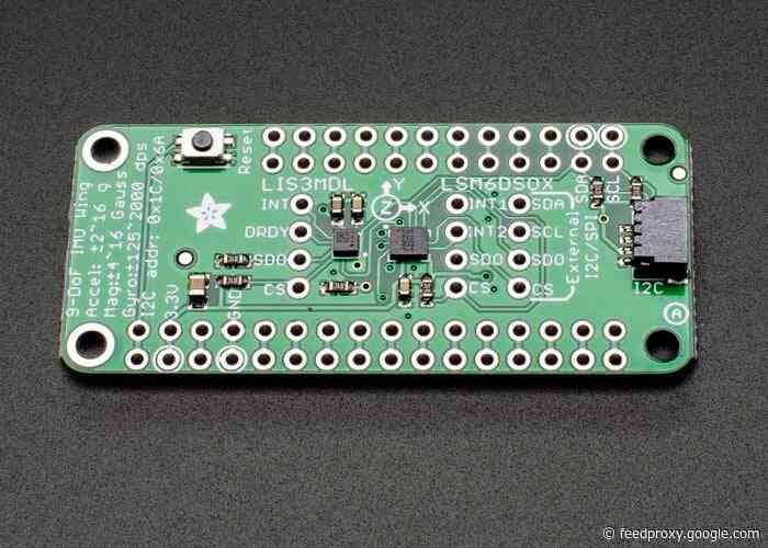 FeatherWing sensor board combines motion and temperature with precision 9-DoF IMU