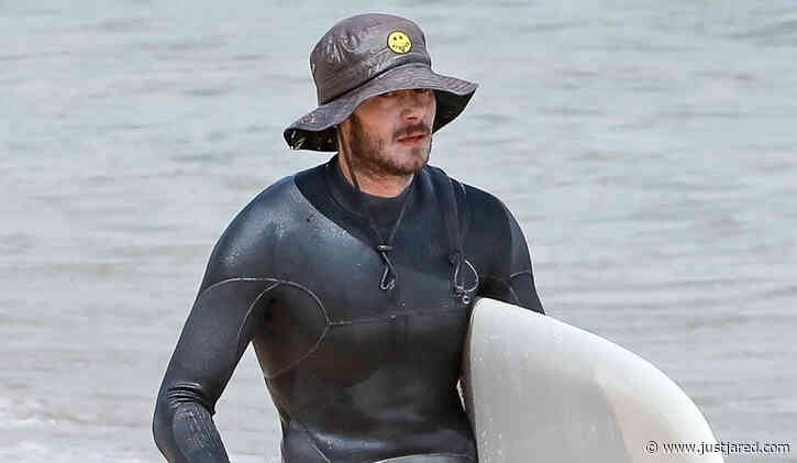Adam Brody Goes Surfing in His Wetsuit in Malibu