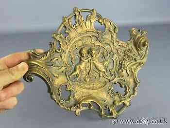 Antique Trash Can Trays Baroque Bronze With Cherubs Period Xx Century