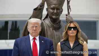 Trump continues religious focus amid unrest with visit to John Paul II shrine