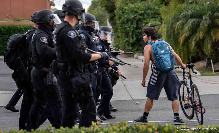 Police report 25 arrests during Anaheim protests that drew hundreds