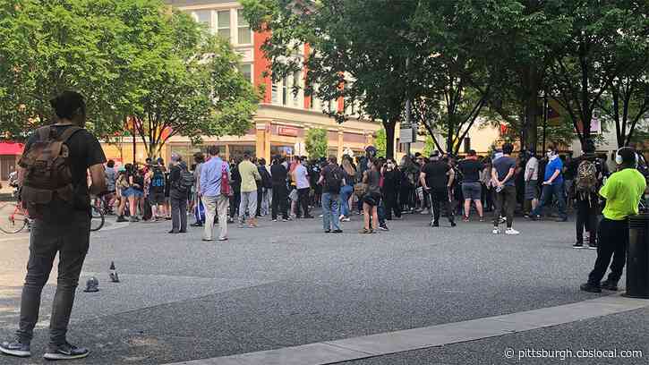 Dozens Of Protesters Gather For George Floyd Protest In Market Square