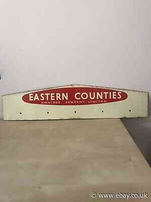 Eastern Counties Rare Antique Metal Sign