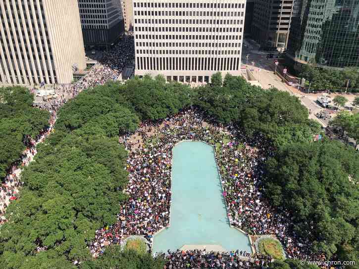 Aerial photos show scale of George Floyd rally turnout in Houston - Chron.com