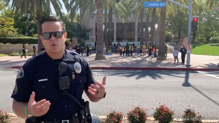 Anaheim protest gets off to a quiet start