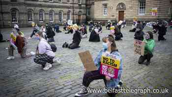 Dozens take a knee for George Floyd in peaceful Edinburgh protest