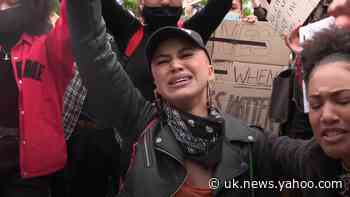 Woman breaks down during emotional Black Lives Matter protest in Belfast - Yahoo News UK