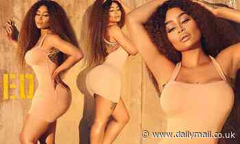 Rob Kardashian's ex-fiancee Blac Chyna poses in a nude dress