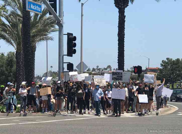 Hundreds attend the first of four Newport Beach rallies today for Black Lives Matter