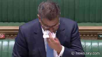 Coronavirus: Alok Sharma tested for COVID-19 after being visibly unwell in Commons - Sky News