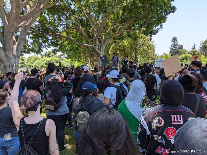 People gather in La Habra to protest the death of George Floyd
