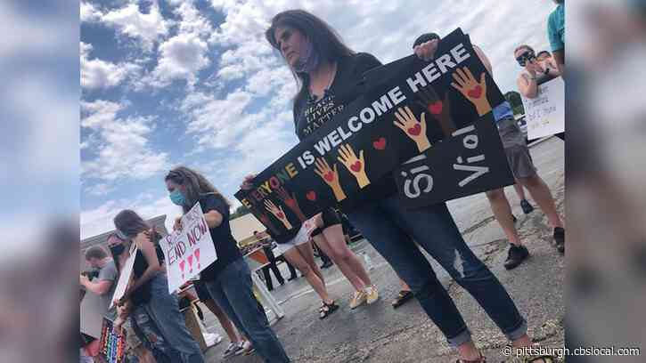 Protesters Peacefully Gather In Southland Shopping Center Over Local George Floyd Reenactment Video