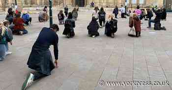 PICTURES: One hundred people take the knee outside York Minister in powerful anti-racism protest