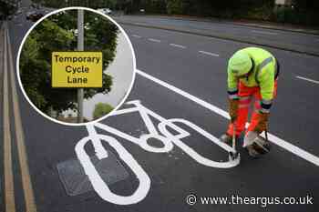 Pop-up cycle lanes in West Sussex could become permanent