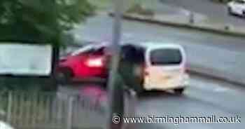 Watch - Asda drama as people carrier rams car outside store