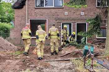 Gasleiding geraakt bij graafwerkzaamheden in voortuin van woning in Ede