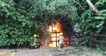 Motorists report reduced visibility as tyre inferno rages next to M6