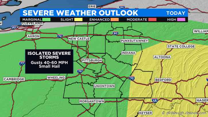 Pittsburgh Weather: Chance Of Showers, Storms Prompts Severe Thunderstorm Warning For Much Of Area