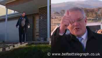 Australian PM interrupted by man asking journalists to get off his lawn
