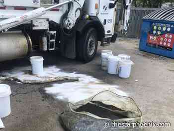 Hundreds of litres of oil spilled after being hidden in recycling bin