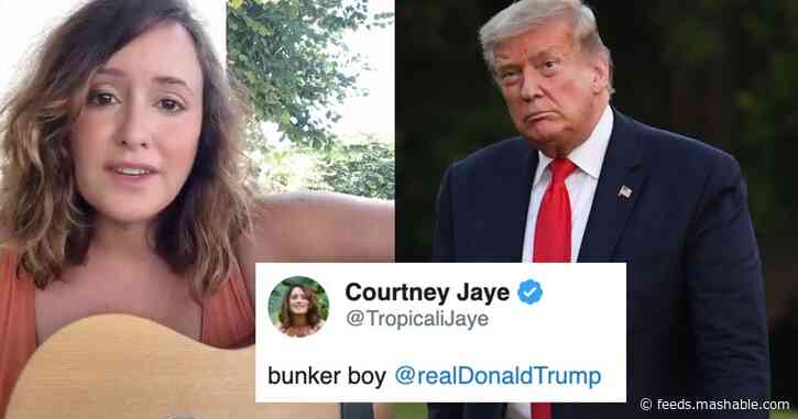 Singer performs 'Bunker Boy,' a catchy tune about Trump's time in the bunker