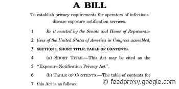 Bipartisan group of senators introduce contact-tracing privacy bill