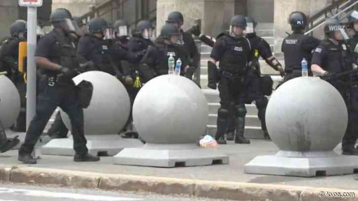 Two Buffalo, New York officers suspended after pushing protestor
