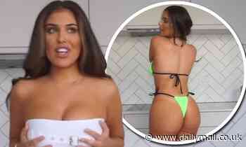 Love Island's Anna Vakili puts on an eye-popping display while trying on skimpy bikinis