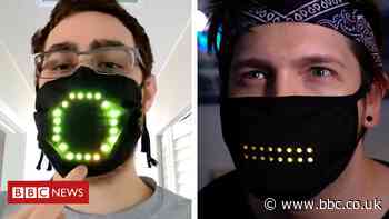 Coronavirus face mask lights up with moving mouth shapes