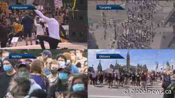 Thousands gather in Ottawa for demonstration, Trudeau takes knee | Watch News Videos Online - Globalnews.ca