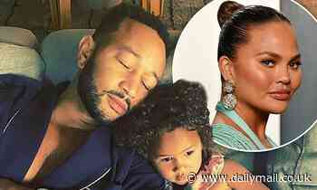 Chrissy Teigen shares sweet snap of husband John Legend and Luna, four, snuggled up