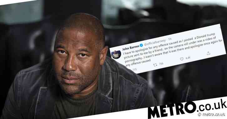 John Barnes apologises after accidentally tweeting out porn under picture of Donald Trump