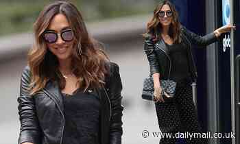 Myleene Klass puts on effortlessly chic display in all black outfit as she arrives at Global Radio
