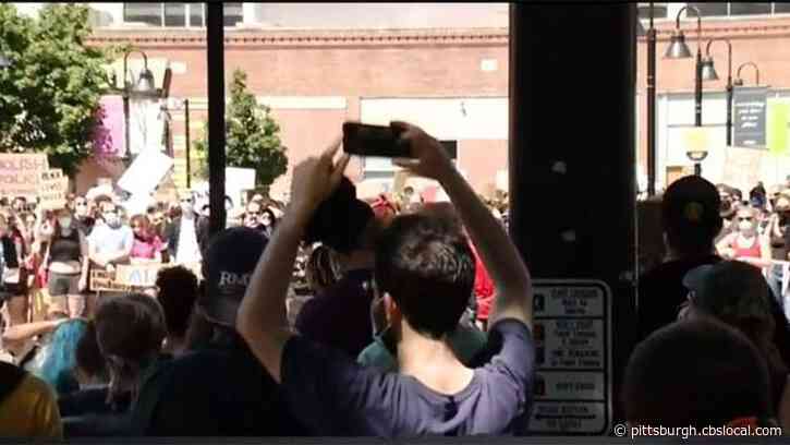 Hundreds Protest In Bakery Square Over The Death Of George Floyd