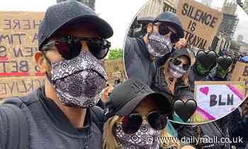 Kate Ferdinand shares impassioned post as she attends the BLM protest with husband Rio and his kids